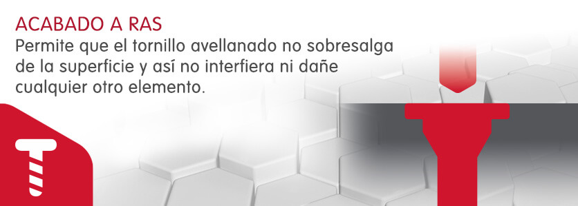 Acabado a ras en los tornillos